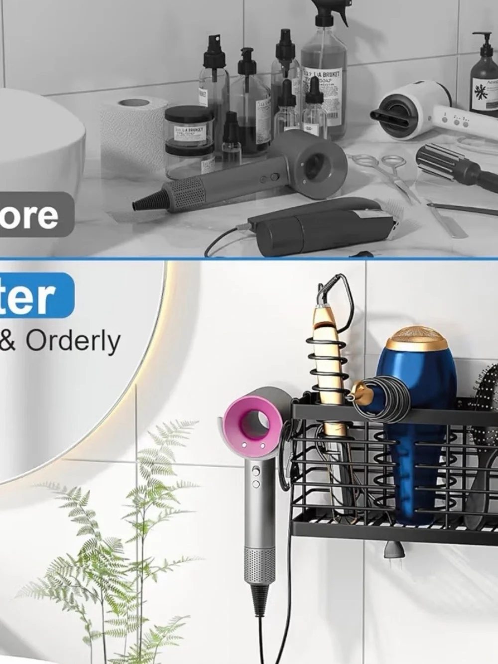 NEW Sevenblue 3-in-1 Hair Tool Organizer – Black